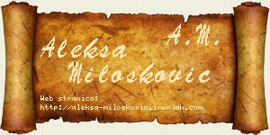 Aleksa Milošković vizit kartica
